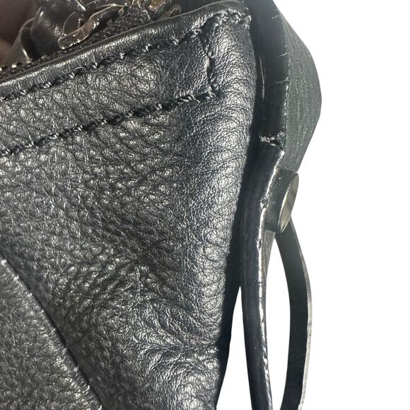 Kooba Black Leather Crossbody Bag Slouchy Zip Front Adjustable Strap Purse - Picture 3 of 10